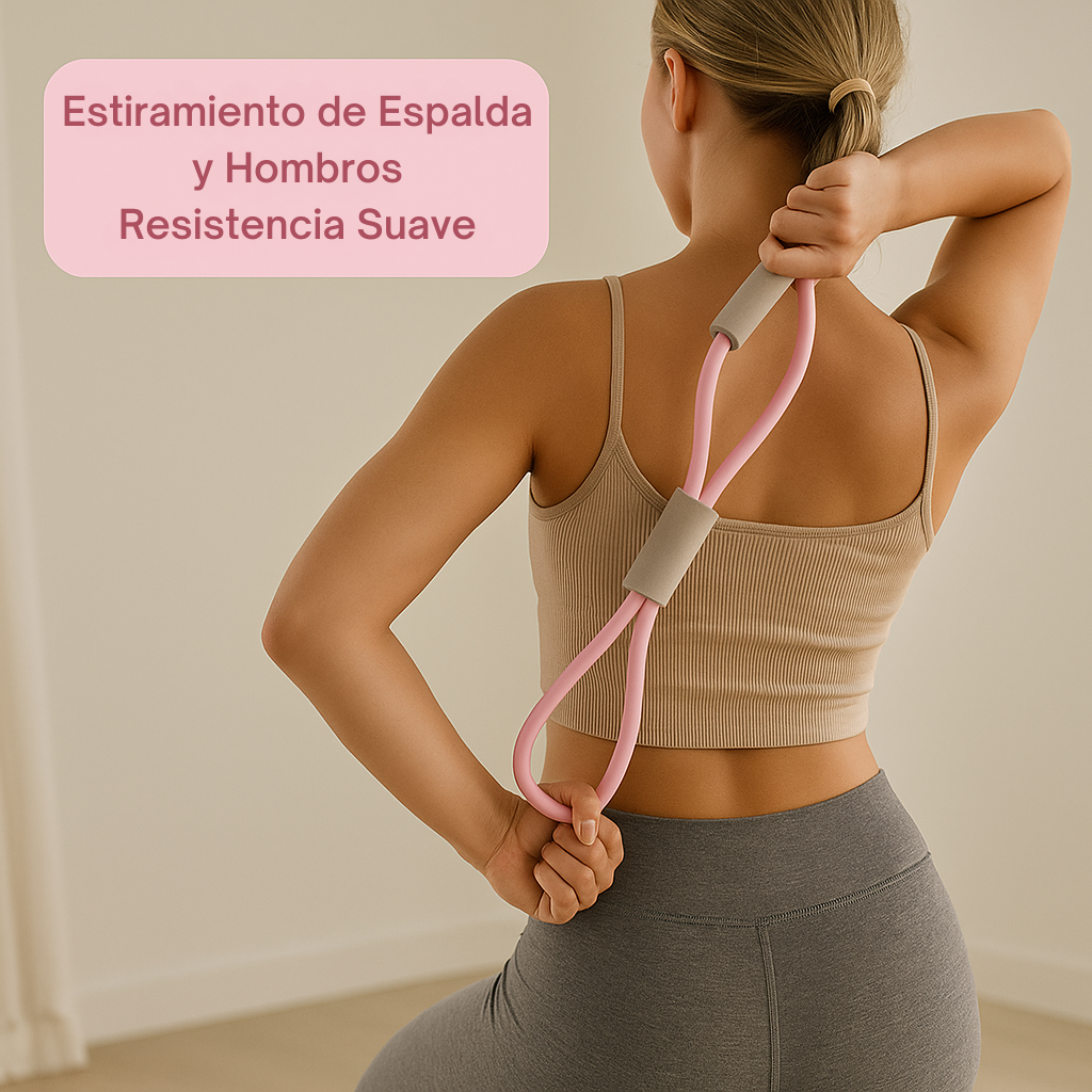 Banda Elástica en Forma de 8 para Yoga y Ejercicios de Espalda (Mujer)